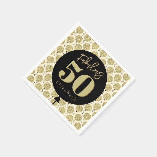 Fabulous 50 Gold Geburtstag Serviette (Ecke)