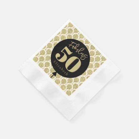 Fabulous 50 Gold Geburtstag Serviette (Ecke)