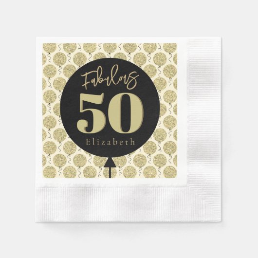 Fabulous 50 Gold Geburtstag Serviette (Vorderseite)