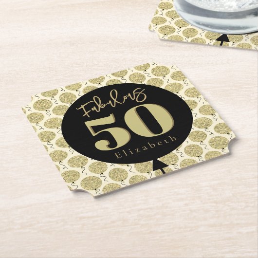Fabulous 50 Gold Geburtstag Untersetzer (angewinkelt)