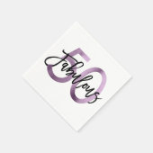 Fabulous 50. | Lila Lilac Elegant Geburtstag Serviette (Ecke)