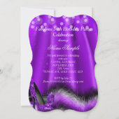 Fabulous 50 Lila Stars High Heels Birthday 2 Einladung (Rückseite)