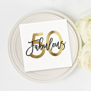 Fabulous 50.   Moderne Elegante Chic Gold Geburtst Serviette