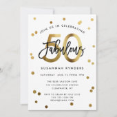 Fabulous 50 | Modernes, elegantes Gold zum Geburts Einladung (Vorderseite)