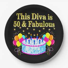 FABULOUS 50. PARTY FEIERUNGSGESTALTUNG PAPPTELLER