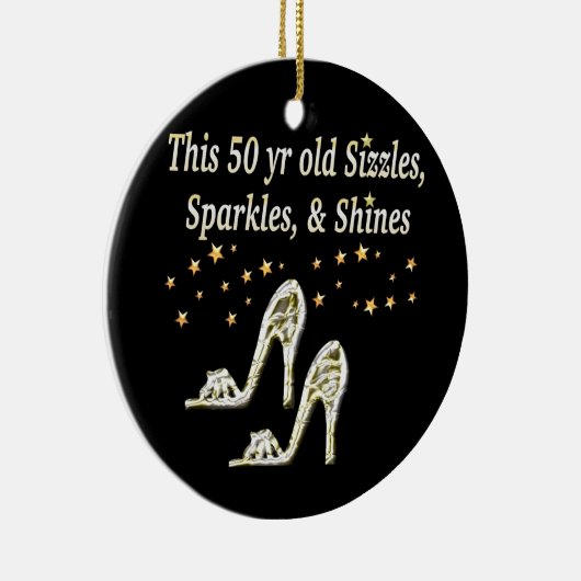 FABULOUS 50. SILBER SHOE QUEEN KERAMIK ORNAMENT (Rechts)