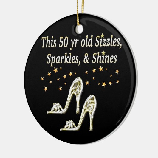 FABULOUS 50. SILBER SHOE QUEEN KERAMIK ORNAMENT (Links)