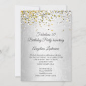 Fabulous 50 Silbergoldvergoldung High Heels Party Einladung (Rückseite)