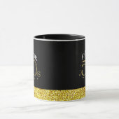Fabulous 50er Chic Modern Script Black Gold Glitze Tasse (Zentrum)