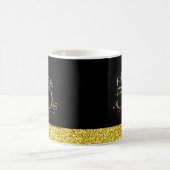 Fabulous 50er Chic Modern Script Black Gold Glitze Tasse (Mittel)