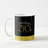 Fabulous 50er Chic Modern Script Black Gold Glitze Tasse (Links)