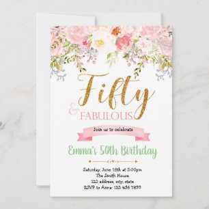 Fabulous 50th birthday invitation einladung