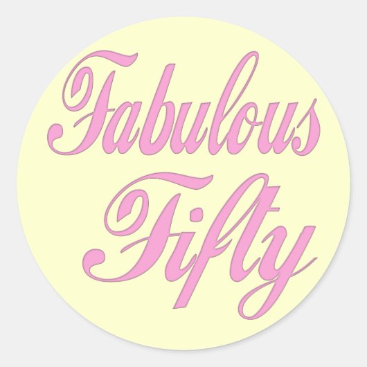 Fabulous 50th Birthday Sticker (Vorderseite)