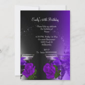 Fabulous 60 60. Geburtstag Lila Rose Martini Einladung (Rückseite)