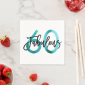 Fabulous 60. | Aquamarin Green Modern Elegante Geb Serviette (Beispiel)