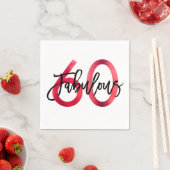 Fabulous 60. | Chic Red Modern Elegante zum Geburt Serviette (Beispiel)