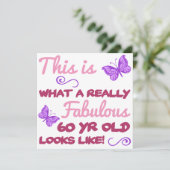 Fabulous 60. Geburtstag Karte (Stehend Vorderseite)