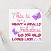 Fabulous 60. Geburtstag Karte (Vorderseite/Rückseite Beispiel)