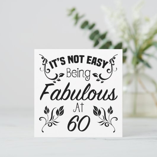 Fabulous 60. Geburtstag Karte (Stehend Vorderseite)