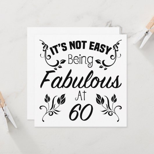 Fabulous 60. Geburtstag Karte (Vorderseite/Rückseite Beispiel)