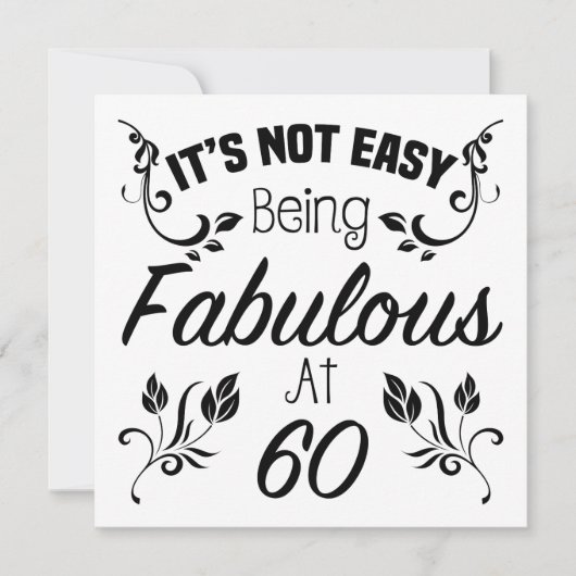 Fabulous 60. Geburtstag Karte (Vorderseite)