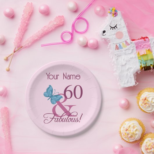 Fabulous 60. Geburtstag Pappteller (Party)