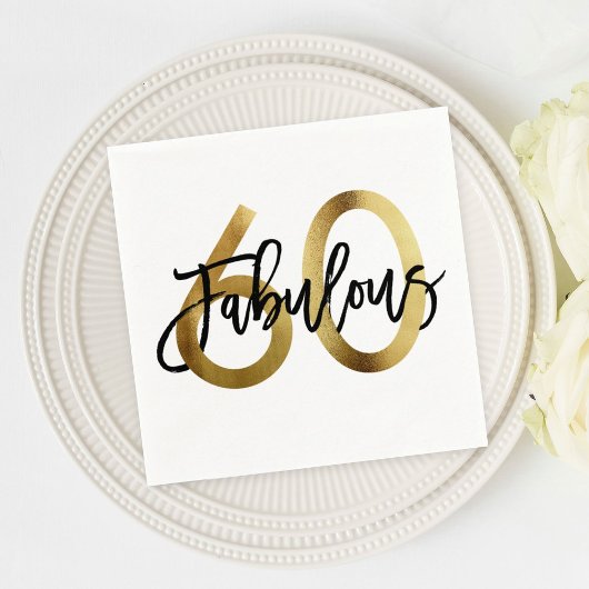 Fabulous 60. | Gold Moderne Elegante Chic Geburtst Serviette