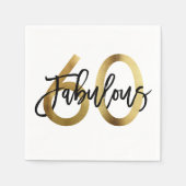 Fabulous 60. | Gold Moderne Elegante Chic Geburtst Serviette (Vorderseite)