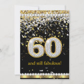 Fabulous 60 Gold Silver Streamers 60. Party Einladung (Vorderseite)