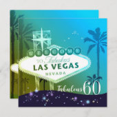FABULOUS 60 Las Vegas Geburtstagsparty Einladung (Vorne/Hinten)
