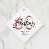 Fabulous 60. | Moderne Elegante Rose Gold Geburtst Geschenkanhänger (Vorderseite)