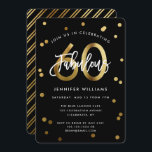 Fabulous 60. | Moderne stilvolle Goldene Geburtsta Einladung<br><div class="desc">Feiern Sie Ihre fabelhafte 60. Geburtstagsfeier mit diesen modernen,  eleganten Party Einladungen mit Pinselhandschrift und Imitaten in goldfarbenem/schwarzem Design,  stilvollem Design für Damen. Die Hintergrundfarbe kann unter "Weitere Anpassung" geändert werden. Teil der "Fabulous 60." Kollektion.</div>