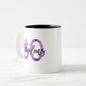 Fabulous 60. | Moderner Eleganter Lila Geburtstag Zweifarbige Tasse (Vorderseite Links)