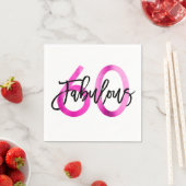 Fabulous 60. | Rosa Moderne Elegante Chic Geburtst Serviette (Beispiel)