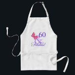 Fabulous 60th Birthday For Women Schürze<br><div class="desc">A cute milestone birthday gift idea for her,  with a butterfly and a pink & purple color scheme.</div>