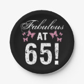 Fabulous 65. Geburtstag Pappteller (Vorderseite)