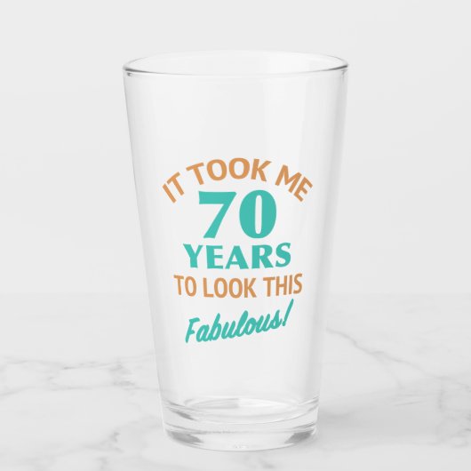 Fabulous 70. Geburtstag Glas (Vorderseite)