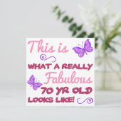 Fabulous 70. Geburtstag Karte (Stehend Vorderseite)