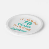 Fabulous 70. Geburtstag Pappteller (Schrägansicht)