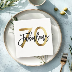 Fabulous 70. Moderne Elegante Chic Gold Geburtst Serviette