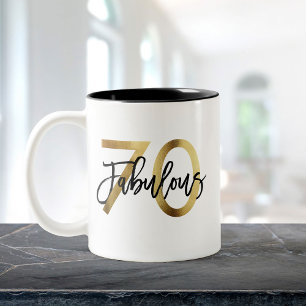 Fabulous 70.   Moderne Elegante Chic Gold Geburtst Zweifarbige Tasse