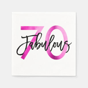 Fabulous 70. Moderne Elegante Chic Pink Geburtst Serviette