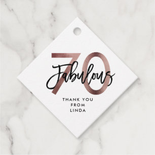 Fabulous 70. Moderne Elegante Rose Gold Geburtst Geschenkanhänger