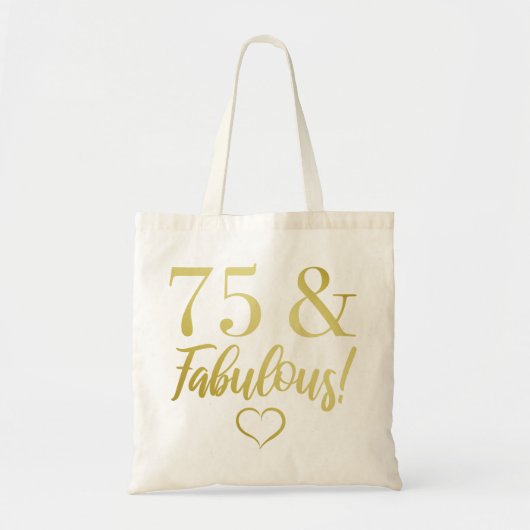 Fabulous 75. Geburtstag (Gold) Tragetasche (Vorne)