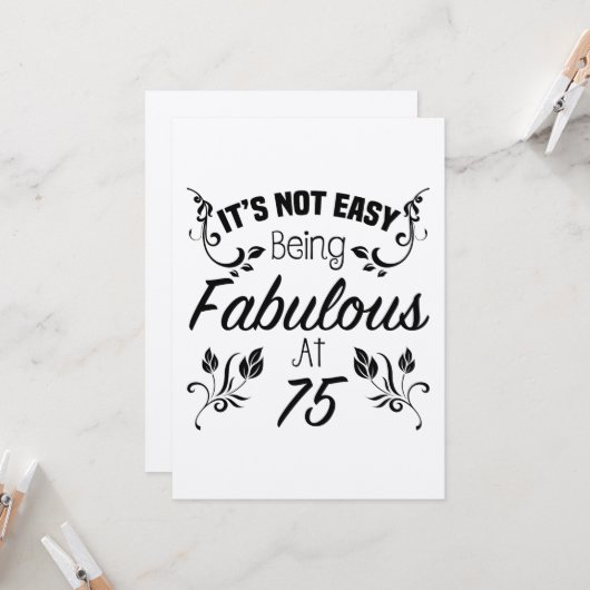 Fabulous 75. Geburtstag Karte (Vorderseite/Rückseite Beispiel)