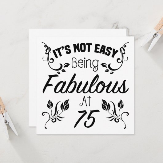 Fabulous 75. Geburtstag Karte (Vorderseite/Rückseite Beispiel)