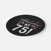 Fabulous 75. Geburtstag Pappteller (Schrägansicht)