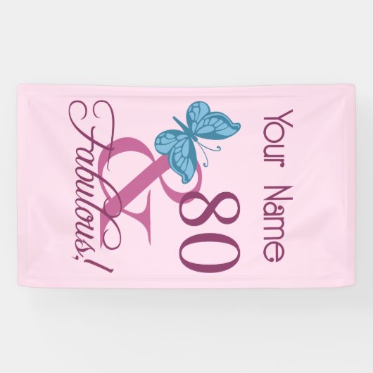 Fabulous 80. Geburtstag Banner (Horizontal)