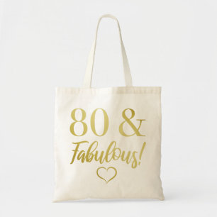 Fabulous 80. Geburtstag (Gold) Tragetasche
