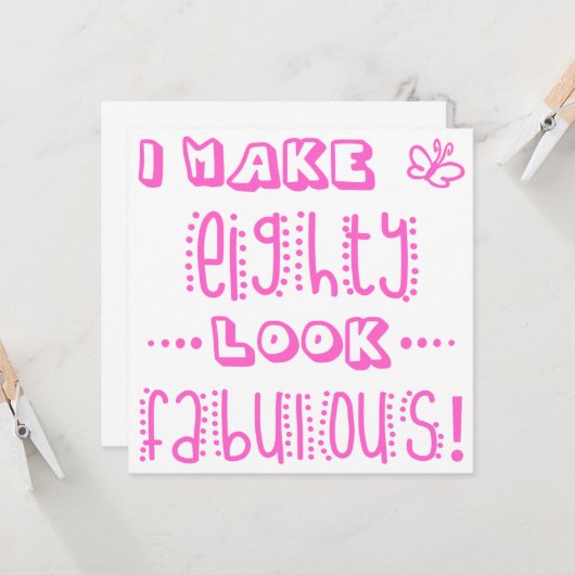 Fabulous 80. Geburtstag Karte (Vorderseite/Rückseite Beispiel)